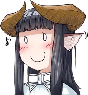 🙂 Anime, Chica, Cuernos, Oveja, Feliz, Lindo whatsapp sticker