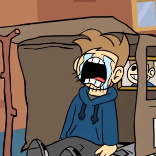 😭 Tom Eddsworld การ์ตูน, ร้องไห้, เศร้า, เสียใจ, อนิเมชั่น whatsapp sticker