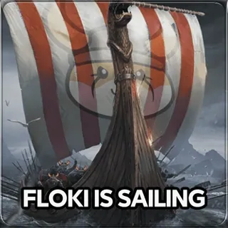 🤗 Floki FLOKI IS SAILING 플로키, 항해, 바이킹, 보트, 바다, 모험 telegram sticker