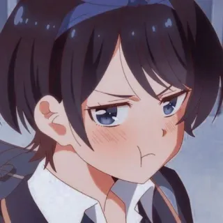😒 anime, girl, cartoon, cute, angry telegram sticker