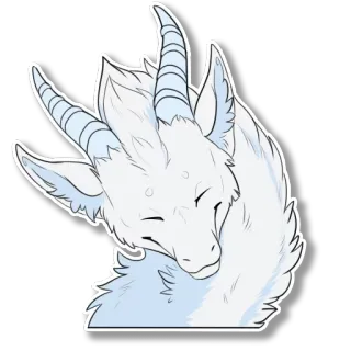 😊 dragão, criatura fantástica, fofo, branco, arte, adesivo telegram sticker