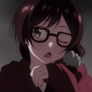 ⛓ Anime, Cartone animato, Ragazza, Occhiali, Occhiolino, Carino telegram sticker