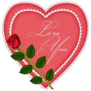 💚 Love You heart, love, rose, romance, valentine's day, greeting telegram sticker