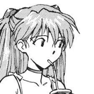 👾 Asuka Langley Soryu Neon Genesis Evangelion anime, manga, asuka, evangelion, drinking, character, girl telegram sticker
