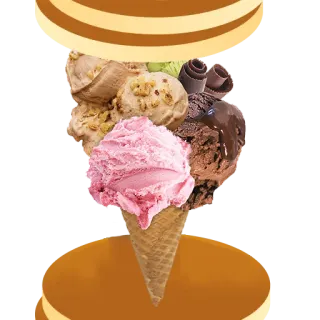 🥞 ice cream, dessert, cone, food, sweet, treat, scoops, frozen, refreshment whatsapp sticker