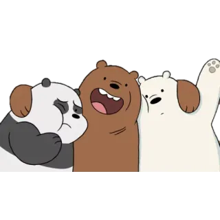 🐼 Ice Bear We Bare Bears ursos, desenho animado, urso polar, panda, urso pardo, We Bare Bears telegram sticker
