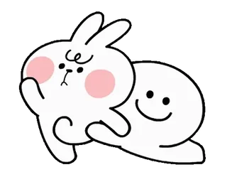 🥺 bunny, rabbit, cute, cartoon, character, animal, illustration whatsapp sticker