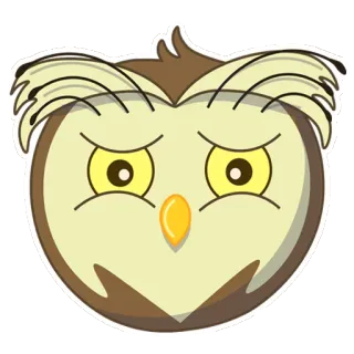 😢 sowa, zwierzę, kreskówka, ptak, smutny whatsapp sticker
