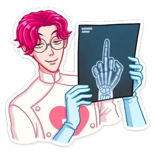 🖕 Stinkefinger, Skelett, Röntgen, Arzt, Medizinisch, Geste telegram sticker