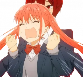 😰 Anime, Grito, Frustrado/a, Assustado/a, Zangado/a, Menina telegram sticker