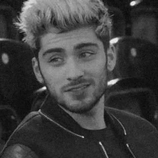 😏 Zayn Malik zayn malik, sänger, one direction, promi, porträt, schwarz weiß telegram sticker