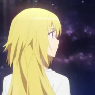 ➡️ Anime, Meisje, Blond, Personage, Illustratie telegram sticker