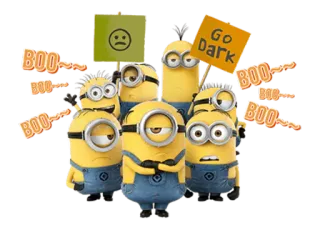 😒 Minions BOO
Go Dark minions, cartoon, boo, go dark telegram sticker