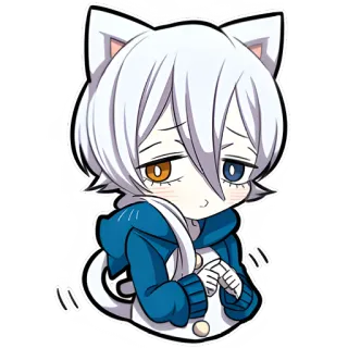 😖 อนิเมะ, หูแมว, จิบิ, น่ารัก, คาวาอิ, สติกเกอร์ telegram sticker
