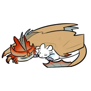 💤 dragon, dessin animé, animal, dormir, mignon, fantaisie telegram sticker