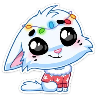 🎄 gato, gatinho, natal, inverno, suéter, fofo, desenho animado telegram sticker