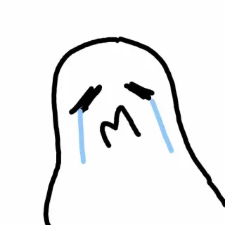 😭 유령, 슬픈, 울음, 감정, 만화, 일러스트 whatsapp sticker