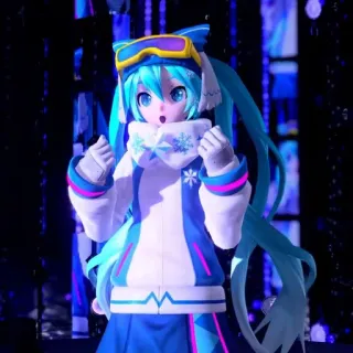 🐬 Hatsune Miku chica anime, Hatsune Miku, invierno, nieve, idol, Snow Miku telegram sticker