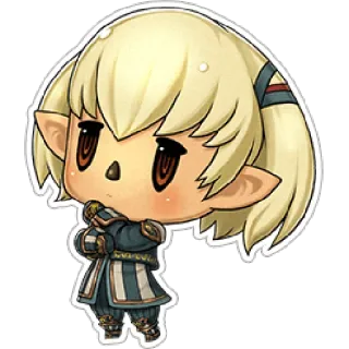 🤔 Chibi, Elfo, Fantasy, Carino, Anime, Gioco telegram sticker