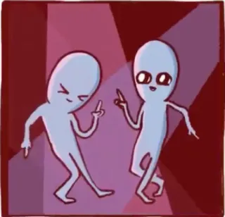 🕺 宇宙人, 中指, 漫画, ダンス, 攻撃的 telegram sticker