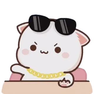 ✨ mèo, kính râm, ngầu, động vật, dễ thương, hoạt hình telegram sticker