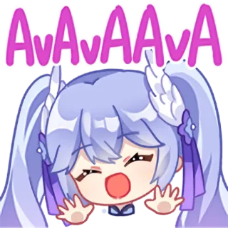 😆 AAAAAAA anime, girl, cartoon, screaming, cute, expression telegram sticker