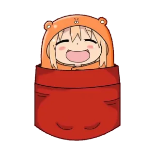 😴 Umaru Doma Himouto! Umaru-chan anime, umaru, carino, felpa con cappuccio, felice, personaggio telegram sticker