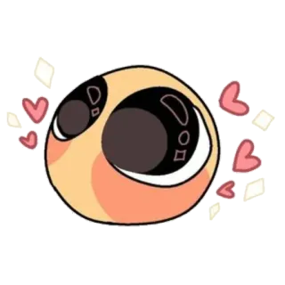 🥰 emoji, fofo, coração, olhos, kawaii telegram sticker