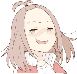 😈 Anime, Mädchen, Cartoon, Lächeln, Süß whatsapp sticker
