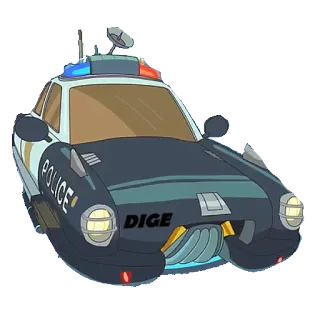 🚓 DIGE Dibujo animado, Coche de policía, Coche, Vehículo telegram sticker