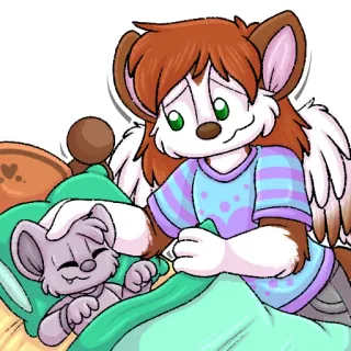 🛌 фурри, животное, мультфильм, милый, мышь, иллюстрация, стикер telegram sticker