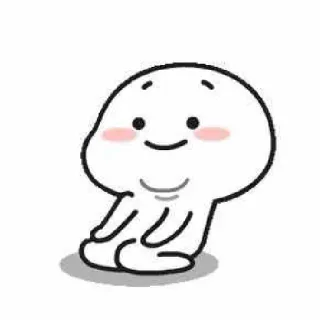 😌 imut, kartun, gumpalan, emoji, kawaii, senang whatsapp sticker