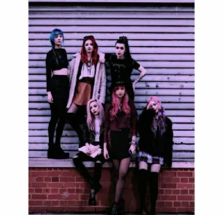 👭 nhóm, gothic, emo, thay thế, thời trang, phong cách, con gái, thanh niên telegram sticker