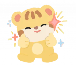 🐯 かわいい, くま, キラキラ, 動物, カワイイ whatsapp sticker