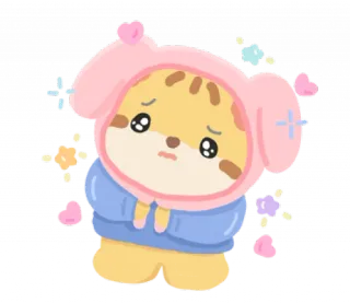 🐯 かわいい, カワイイ, 動物, クマ, ステッカー, 悲しい whatsapp sticker