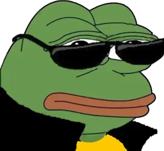 🇨🇰 Pepe the Frog เปเป้, กบ, แว่นกันแดด, มีม, วัฒนธรรมอินเทอร์เน็ต telegram sticker