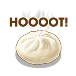♨ HOOOOT! cibo, panino, panino al vapore, hooot whatsapp sticker