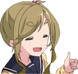 👍 动漫女孩, 竖起大拇指, 积极, 赞同, 卡通 telegram sticker