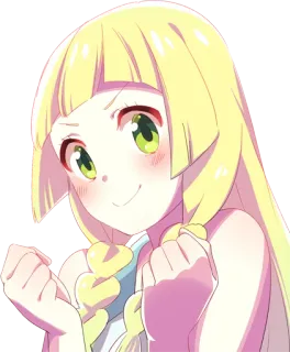 😆 Lillie Pokemon anime, pokemon, lillie, cute, yellow hair, video game character telegram sticker