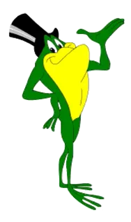 😃 frog, cartoon, top hat, green, yellow, animated telegram sticker