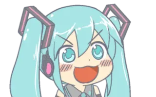 😍 Hatsune Miku Anime, Vocaloid, Hatsune Miku, Kawaii, Carino whatsapp sticker