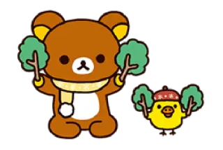 🌲 หมี, คาวาอิ, น่ารัก, การ์ตูน, สัตว์, ตัวละคร telegram sticker