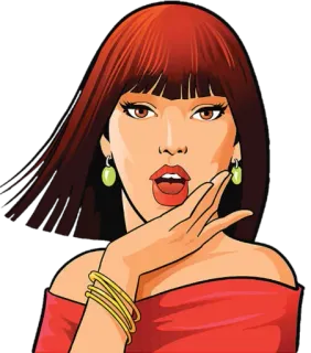 😱 femme, dessin animé, pop art, rétro, fille, beauté, mode telegram sticker