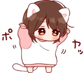 🎭 ポッ lucu, kawaii, kucing, anime, manga telegram sticker