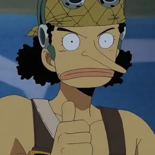 👍 Usopp One Piece animé, one piece, usopp, personnage, dessin animé, pouce levé whatsapp sticker