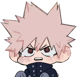 😭 Bakugo Katsuki My Hero Academia Anime, Bakugo, My Hero Academia, Personage, Boos telegram sticker
