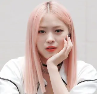 🖤 女性, ポートレート, ピンク髪, 韓国人, 人 whatsapp sticker