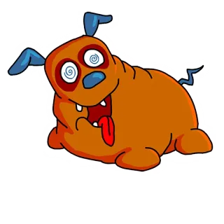 😜 cartoon, dog, crazy, funny, animal, pet telegram sticker