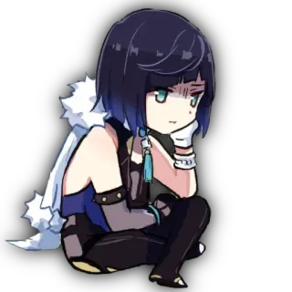 😪 Yelan Genshin Impact Anime, Kreskówka, Gra wideo, Fanart, Grafika cyfrowa telegram sticker