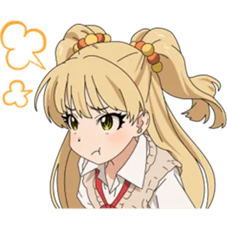 💨 anime, menina, brava, irritada, emburrada whatsapp sticker